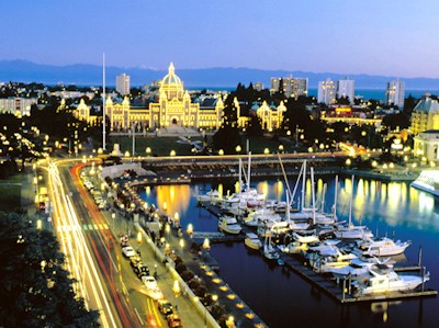 Inner Harbour at Dusk. Tourism Victoria Image Bank